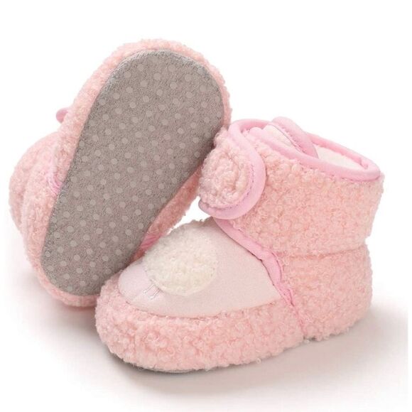 𝅺Babies warm slippers - pink / white - Picture 3 of 4